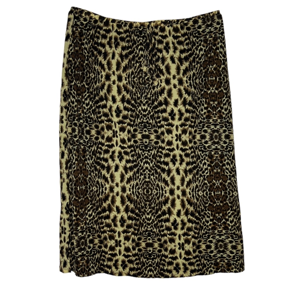 Breckenridge Woman Maxi Skirt Brown Tan Cheetah Print Leopard Print